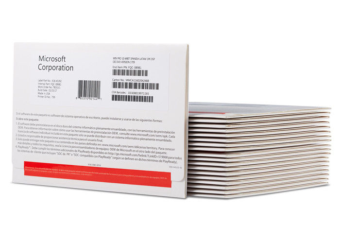 64-bitowy dysk DVD OEM Microsoft Windows 10 Pro Retail Box 1803/1809 Win10 Pro Key Licencja FPP